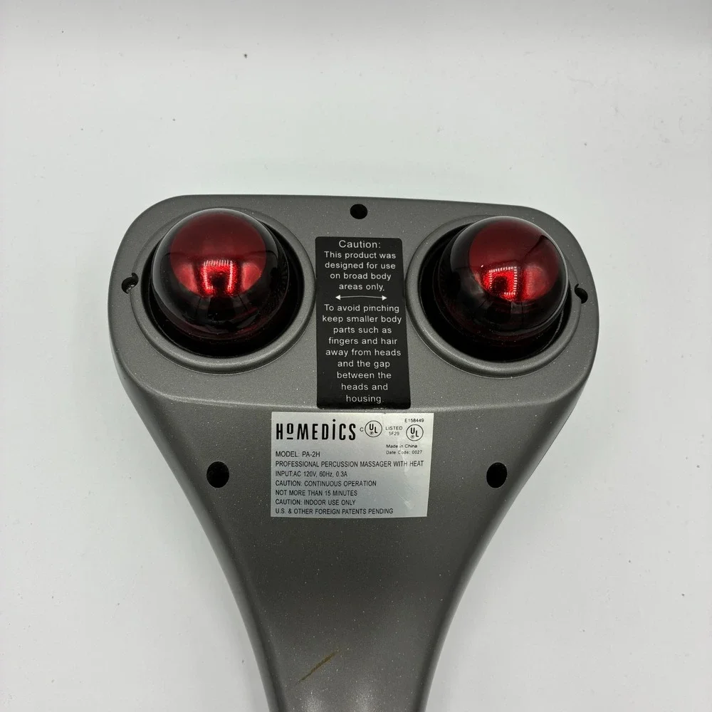 HoMedics PA-2H Pro Percussion Massager Heat Program w/ Heads tested working